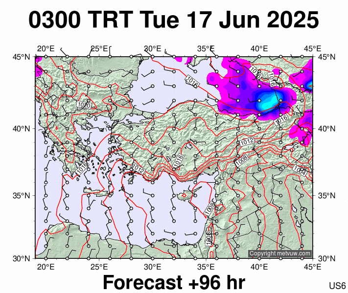 Turkey forecast chart for Tuesday, June 17th, 2025 at 12:00 AM