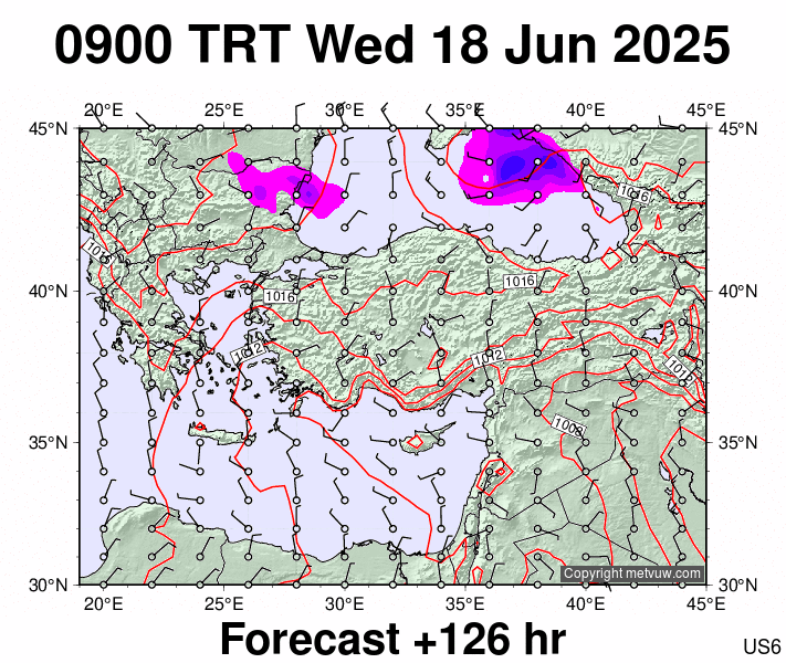 Turkey forecast chart for Wednesday, June 18th, 2025 at 6:00 AM