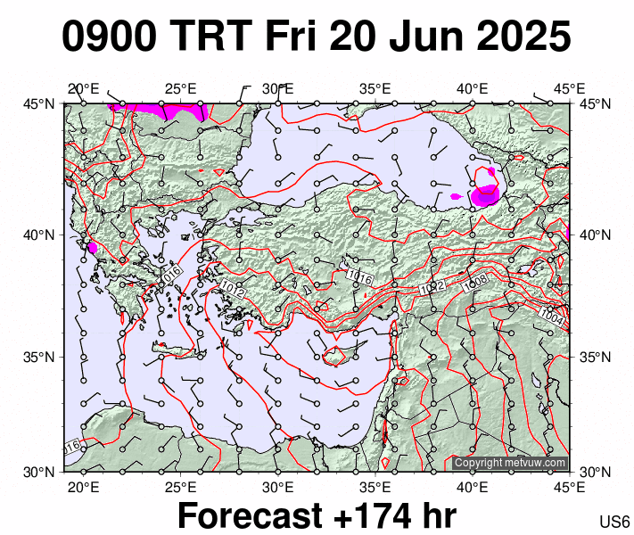 Turkey forecast chart for Friday, June 20th, 2025 at 6:00 AM