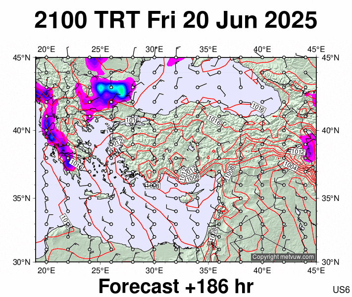 Turkey forecast chart for Friday, June 20th, 2025 at 6:00 PM