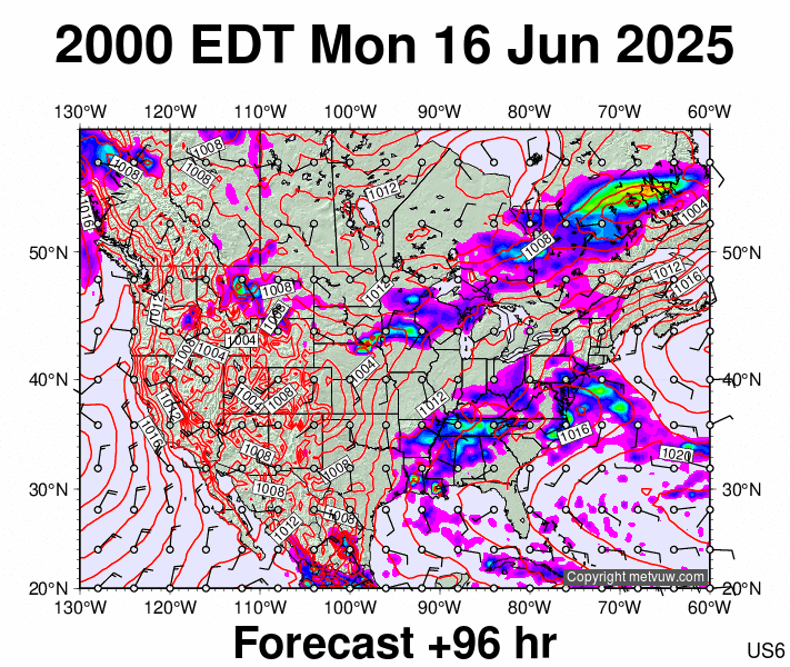 USA forecast chart for Tuesday, June 17th, 2025 at 12:00 AM