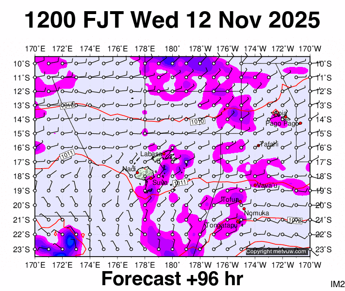 Fiji forecast chart for Wednesday, November 12th, 2025 at 12:00 AM