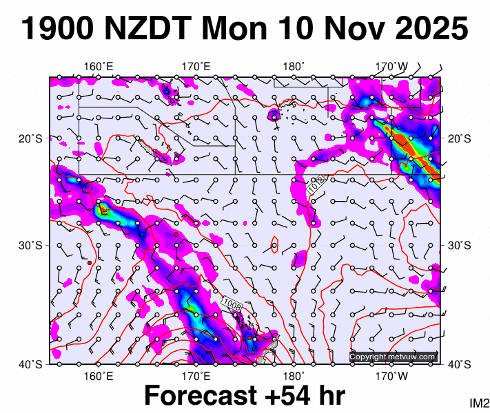 Fiji - NZ forecast chart for Monday, November 10th, 2025 at 6:00 AM