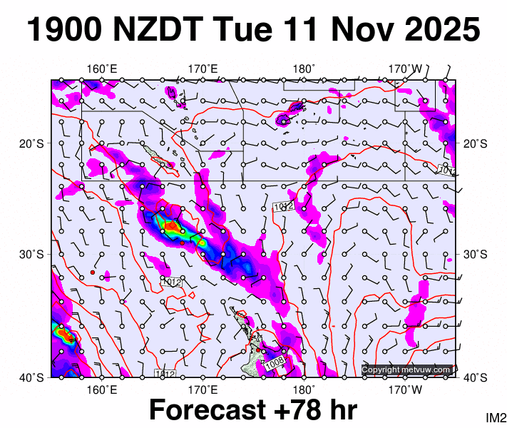 Fiji - NZ forecast chart for Tuesday, November 11th, 2025 at 6:00 AM
