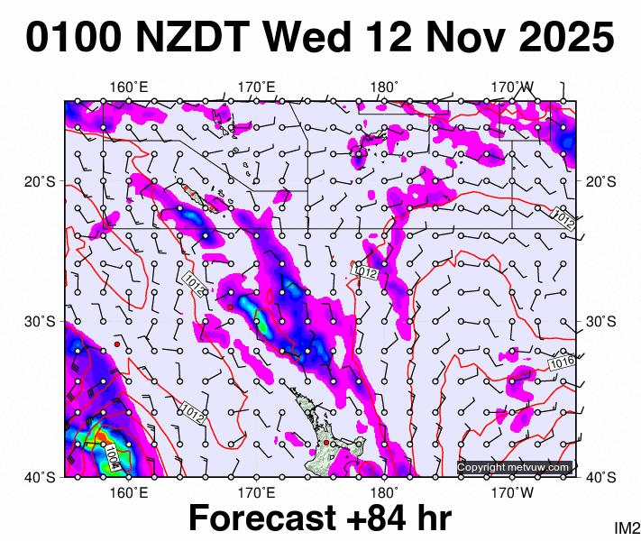 Fiji - NZ forecast chart for Tuesday, November 11th, 2025 at 12:00 PM