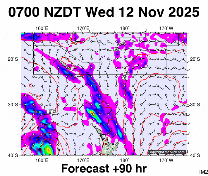 Fiji - NZ forecast chart for Tuesday, November 11th, 2025 at 6:00 PM