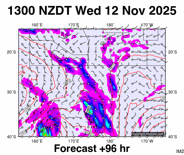 Fiji - NZ forecast chart for Wednesday, November 12th, 2025 at 12:00 AM