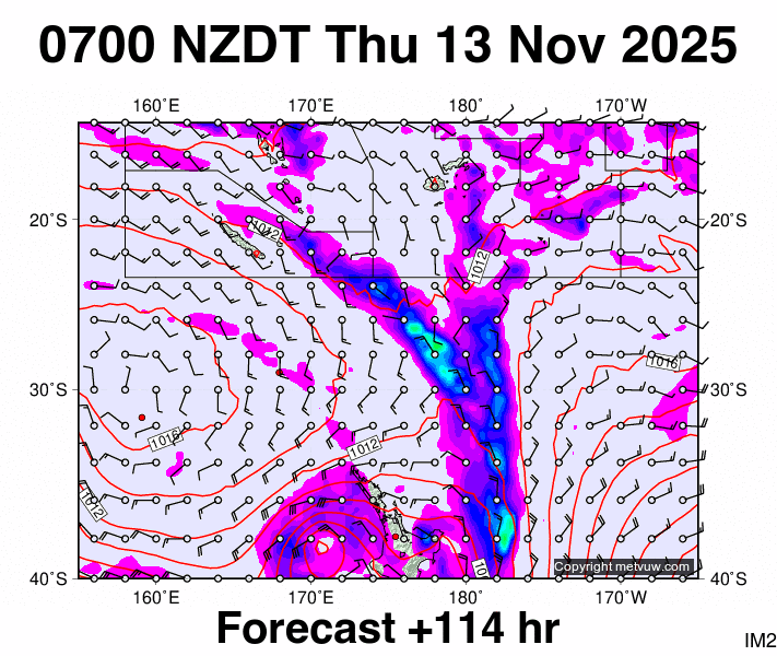 Fiji - NZ forecast chart for Wednesday, November 12th, 2025 at 6:00 PM