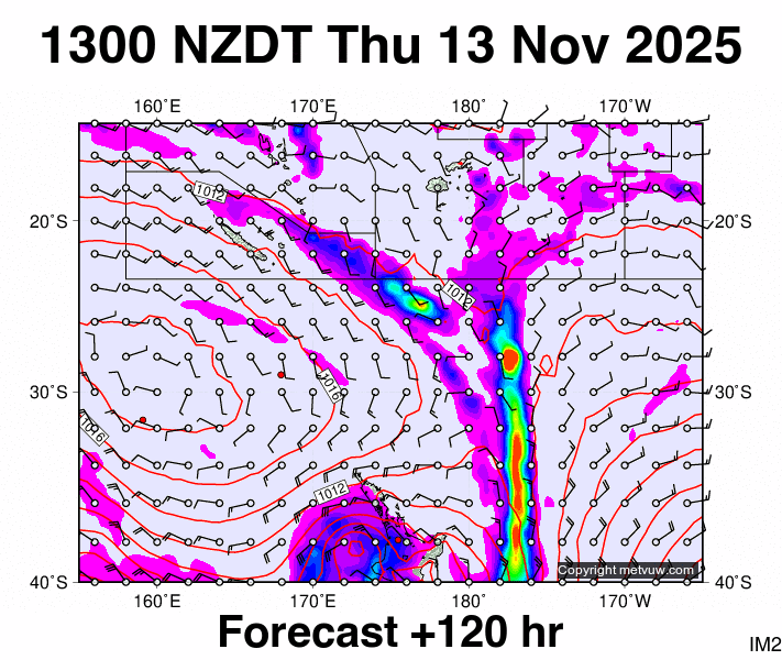 Fiji - NZ forecast chart for Thursday, November 13th, 2025 at 12:00 AM