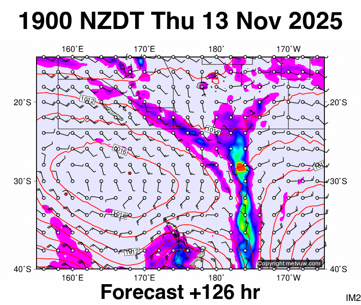 Fiji - NZ forecast chart for Thursday, November 13th, 2025 at 6:00 AM