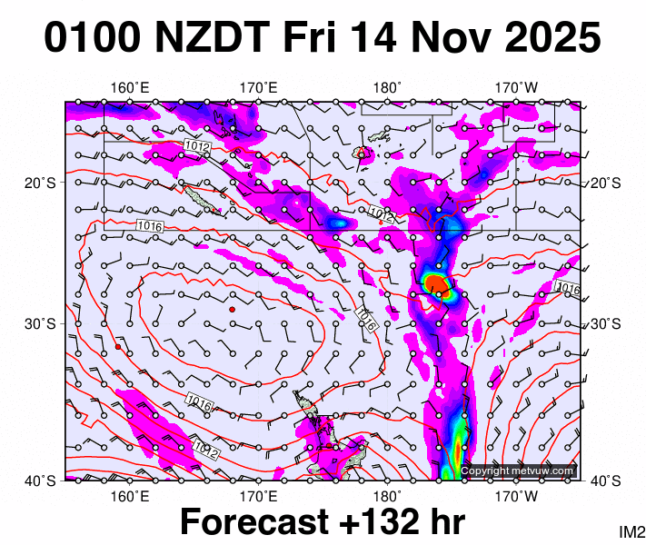 Fiji - NZ forecast chart for Thursday, November 13th, 2025 at 12:00 PM