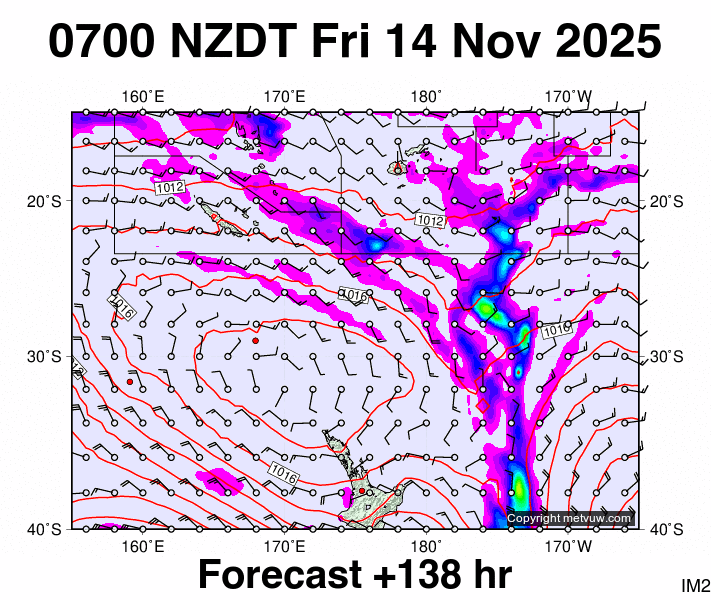 Fiji - NZ forecast chart for Thursday, November 13th, 2025 at 6:00 PM