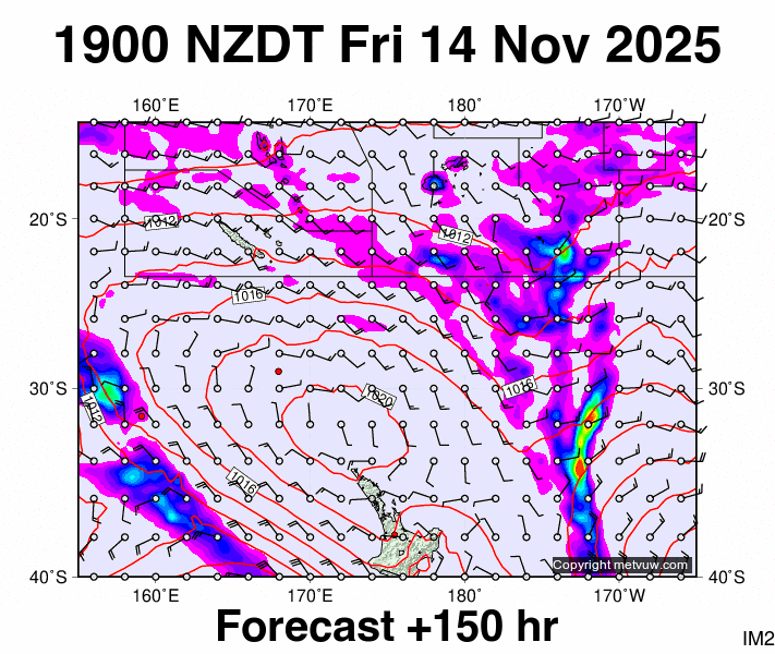 Fiji - NZ forecast chart for Friday, November 14th, 2025 at 6:00 AM