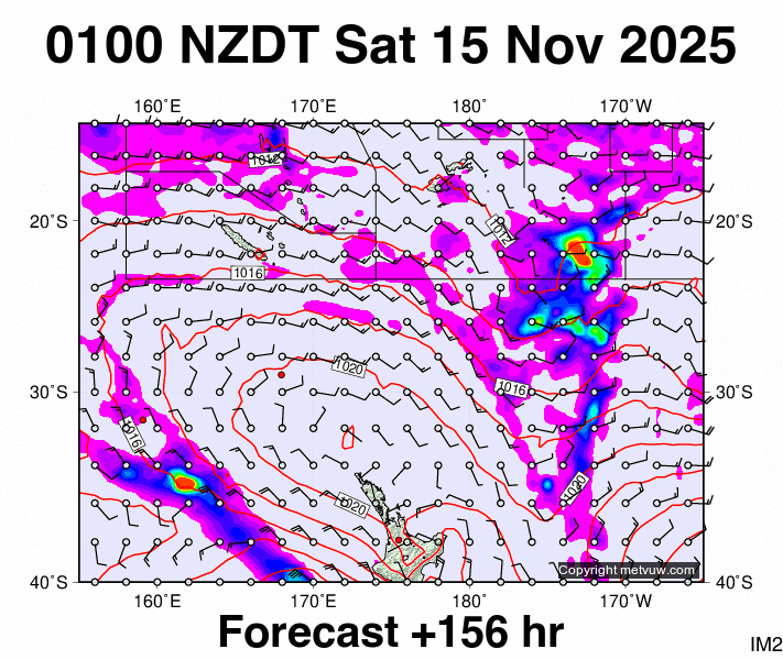Fiji - NZ forecast chart for Friday, November 14th, 2025 at 12:00 PM