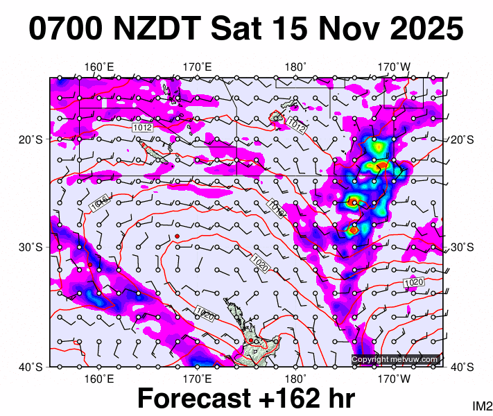 Fiji - NZ forecast chart for Friday, November 14th, 2025 at 6:00 PM