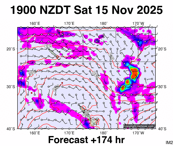 Fiji - NZ forecast chart for Saturday, November 15th, 2025 at 6:00 AM