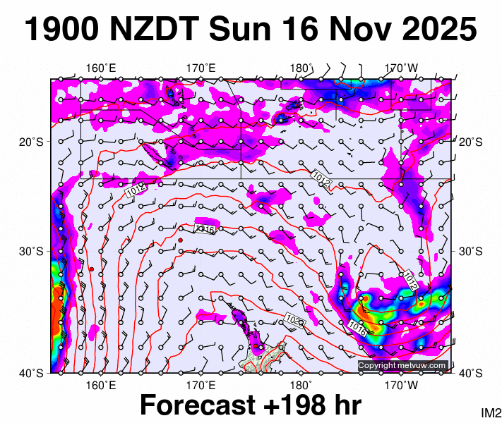 Fiji - NZ forecast chart for Sunday, November 16th, 2025 at 6:00 AM