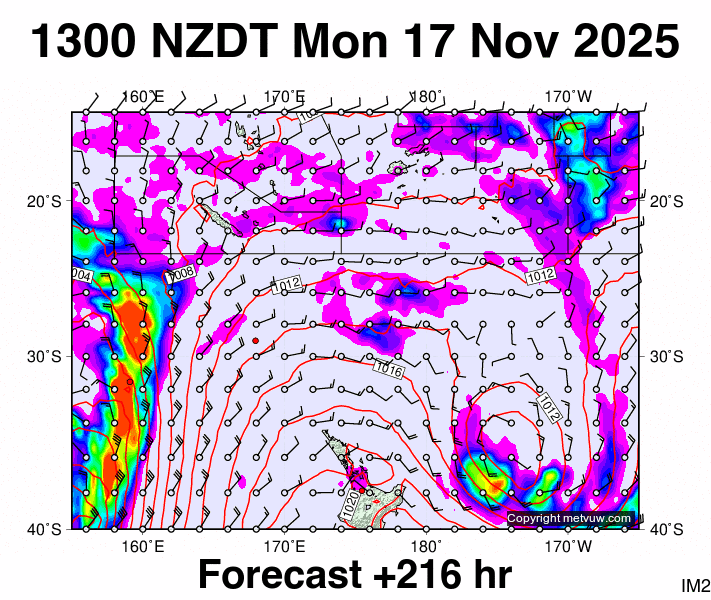 Fiji - NZ forecast chart for Monday, November 17th, 2025 at 12:00 AM