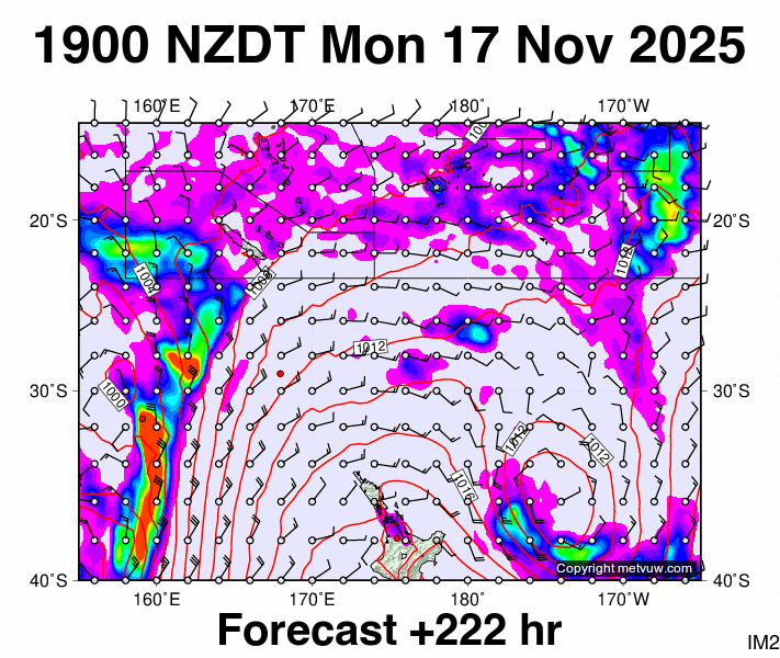 Fiji - NZ forecast chart for Monday, November 17th, 2025 at 6:00 AM