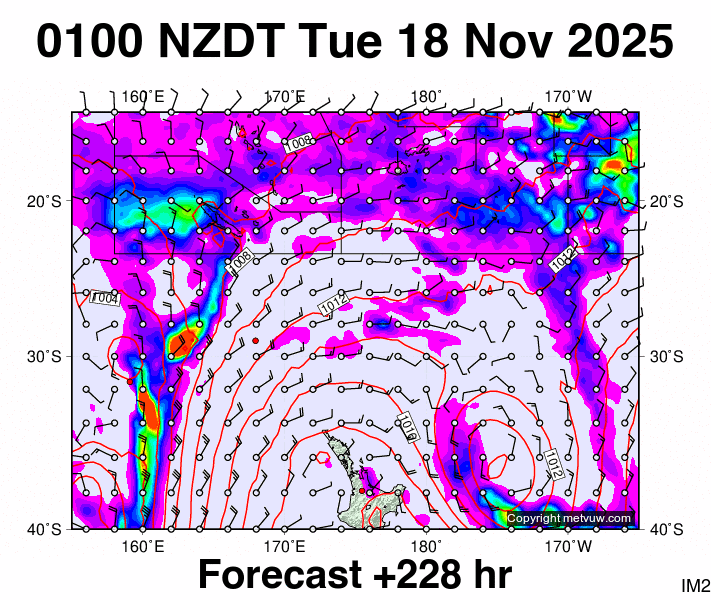 Fiji - NZ forecast chart for Monday, November 17th, 2025 at 12:00 PM