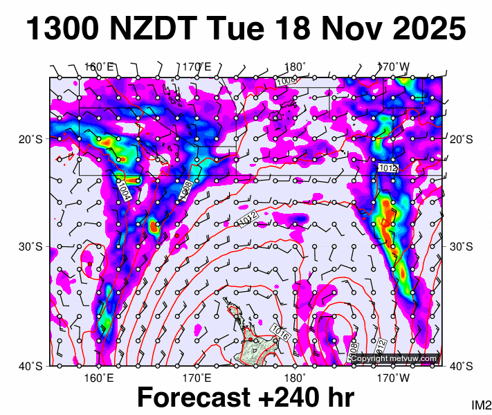 Fiji - NZ forecast chart for Tuesday, November 18th, 2025 at 12:00 AM