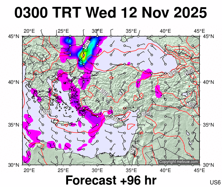 Turkey forecast chart for Wednesday, November 12th, 2025 at 12:00 AM