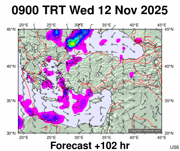 Turkey forecast chart for Wednesday, November 12th, 2025 at 6:00 AM