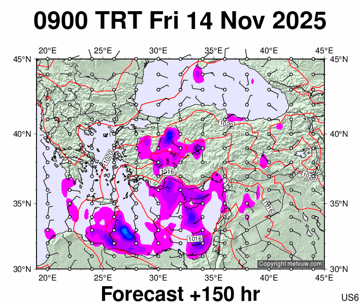 Turkey forecast chart for Friday, November 14th, 2025 at 6:00 AM
